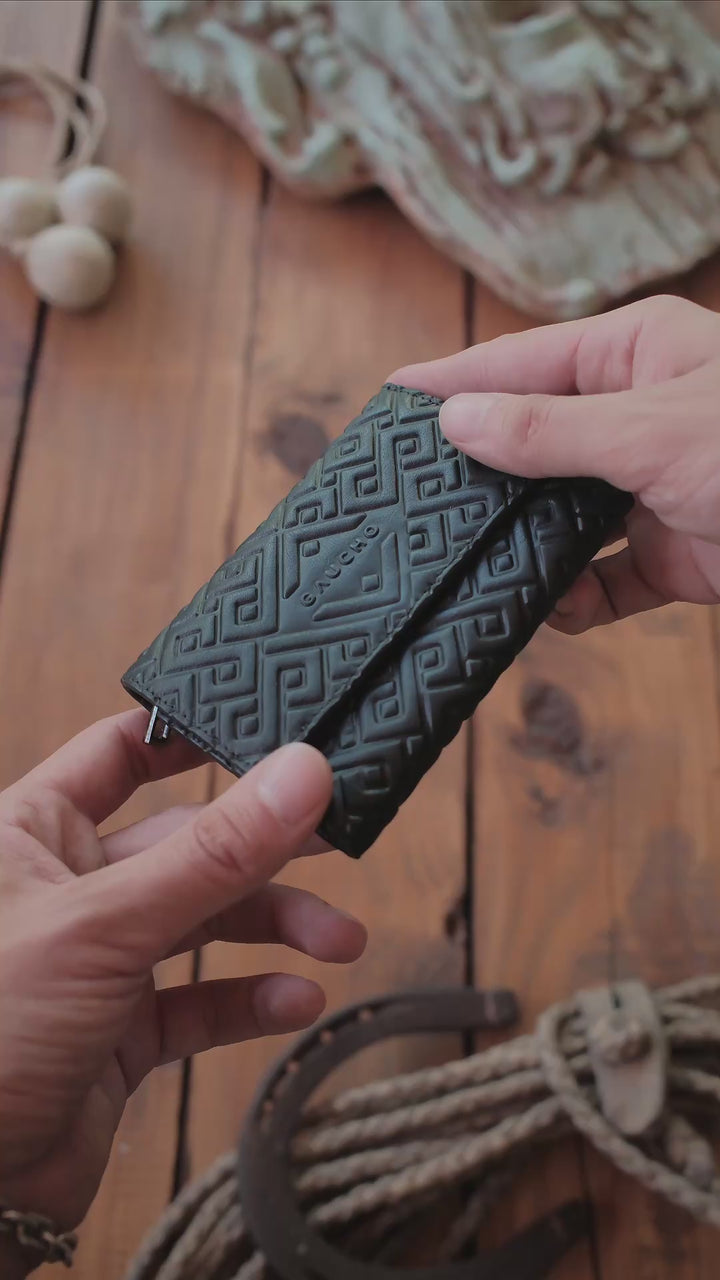 Tigre Tri-Fold Wallet in Black