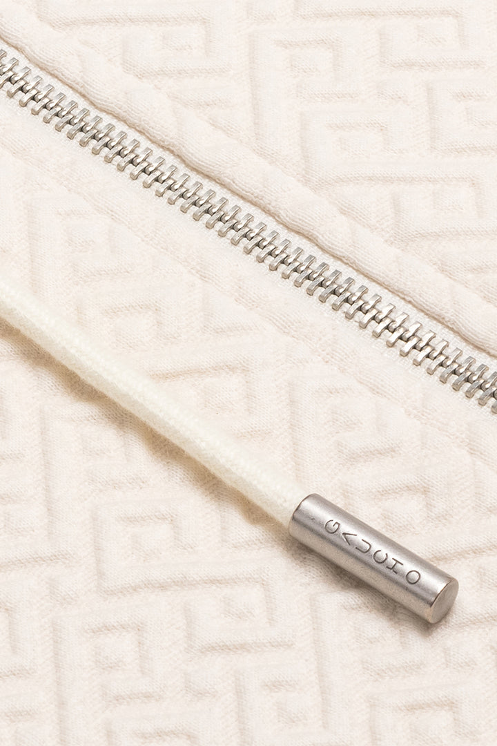 Women's Alsina Gaucho Pattern Zip Hoodie in Cream