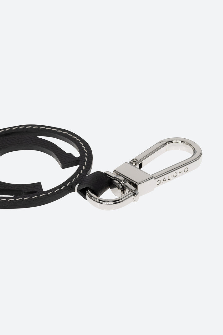 Lucky Horseshoe Charm in Black, with Polished Nickel Hardware
