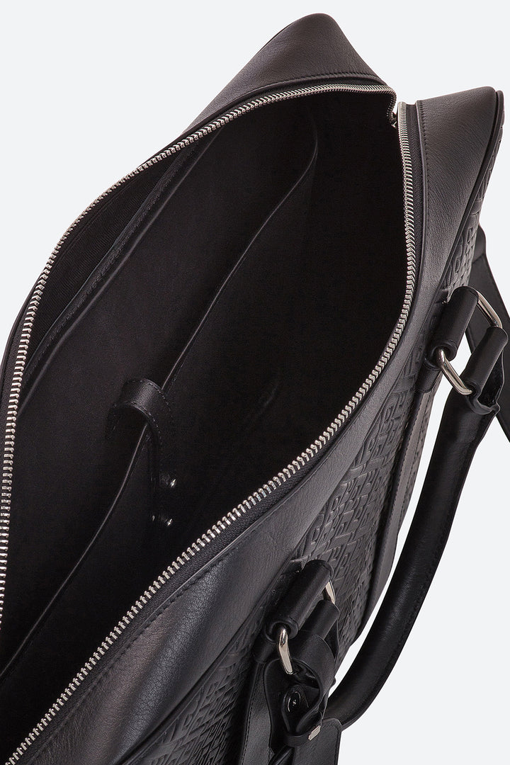 Lobos Briefcase, Embossed in Black