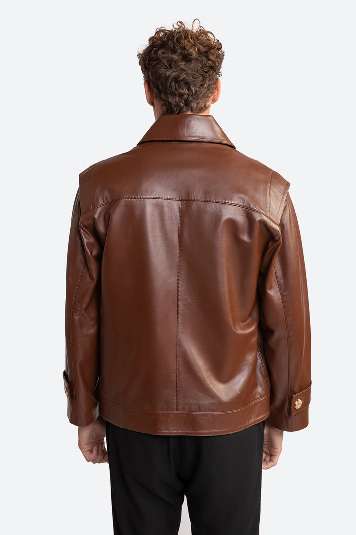 Fausto Leather Trench Jacket