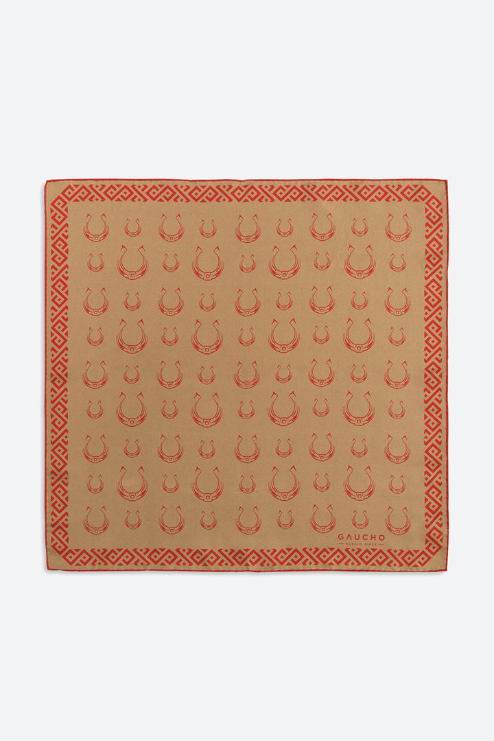 Silk Herradura Pocket Square in Camel