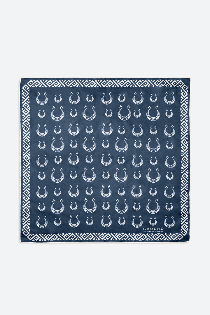 Silk Herradura Pocket Square in Navy