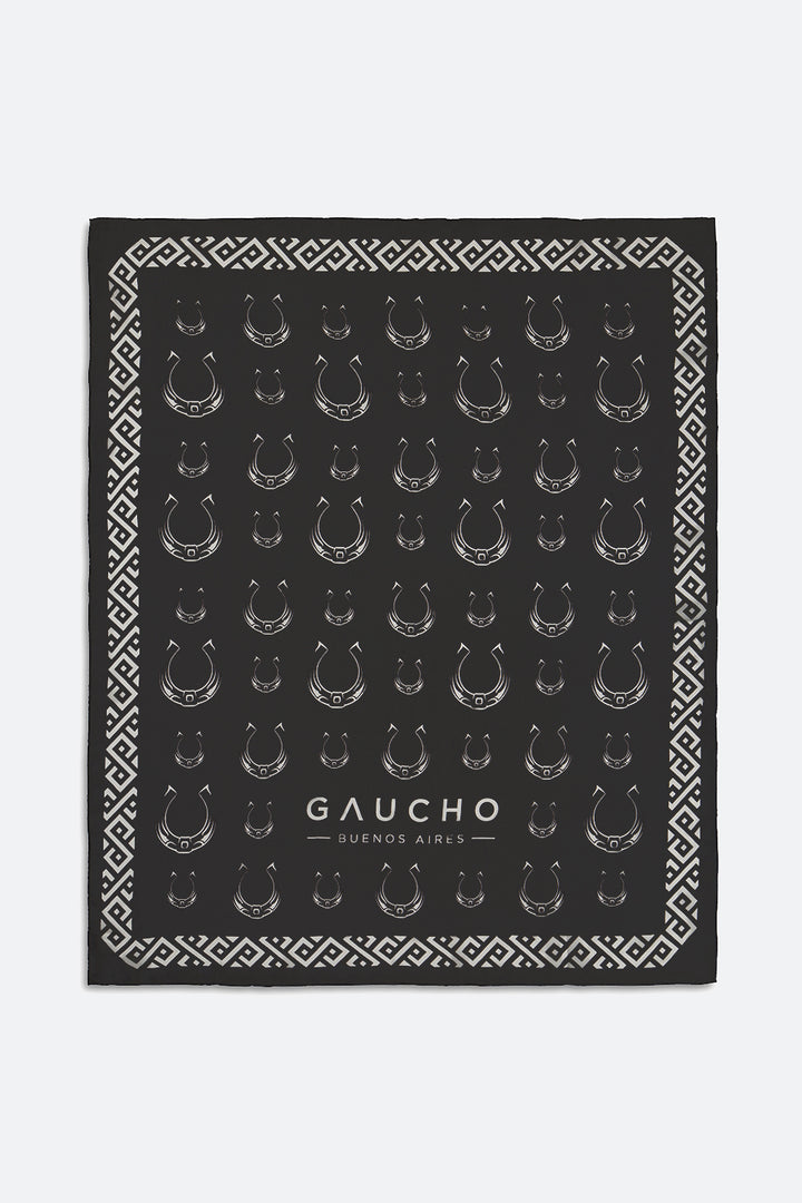 Men's Hand-finished Icon Silk Scarf in Black