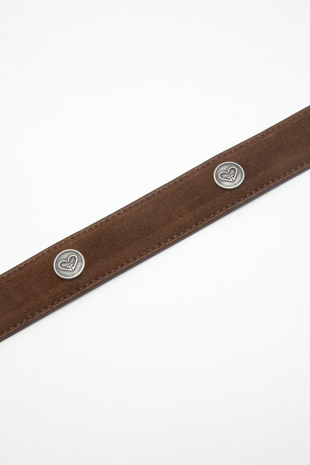 Augusto Heartbeat Suede Belt in Coffee Bean Brown