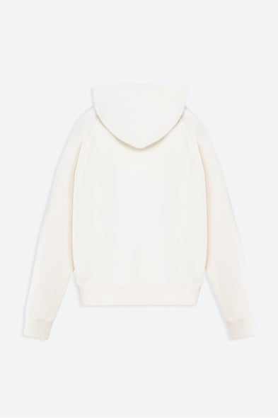 White hoodie on a light gray background