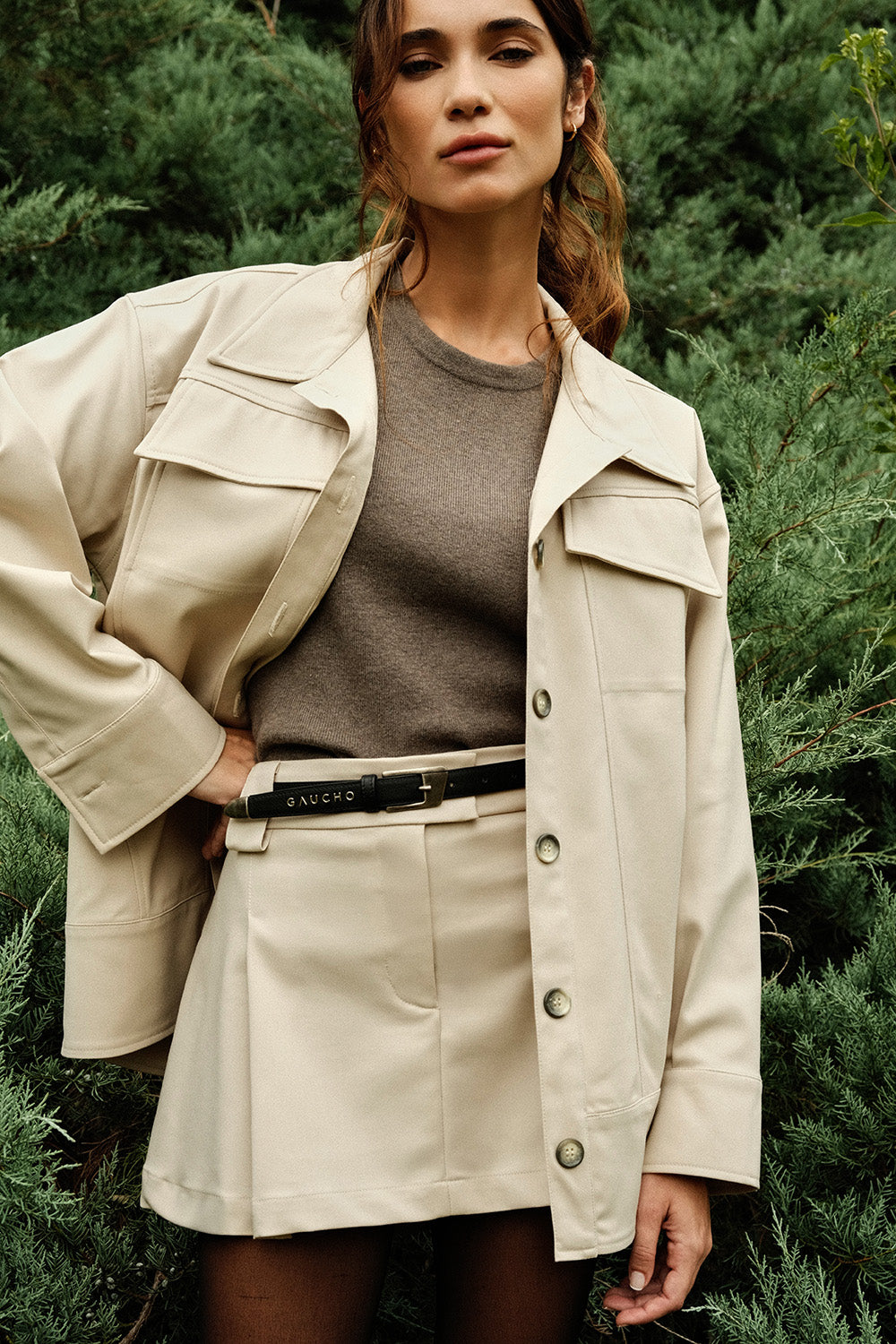 Ester Heartbeat Thin Belt in Black