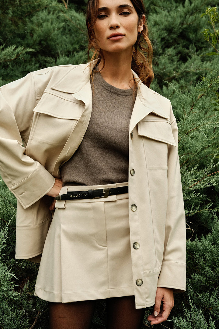 Ester Heartbeat Thin Belt in Black