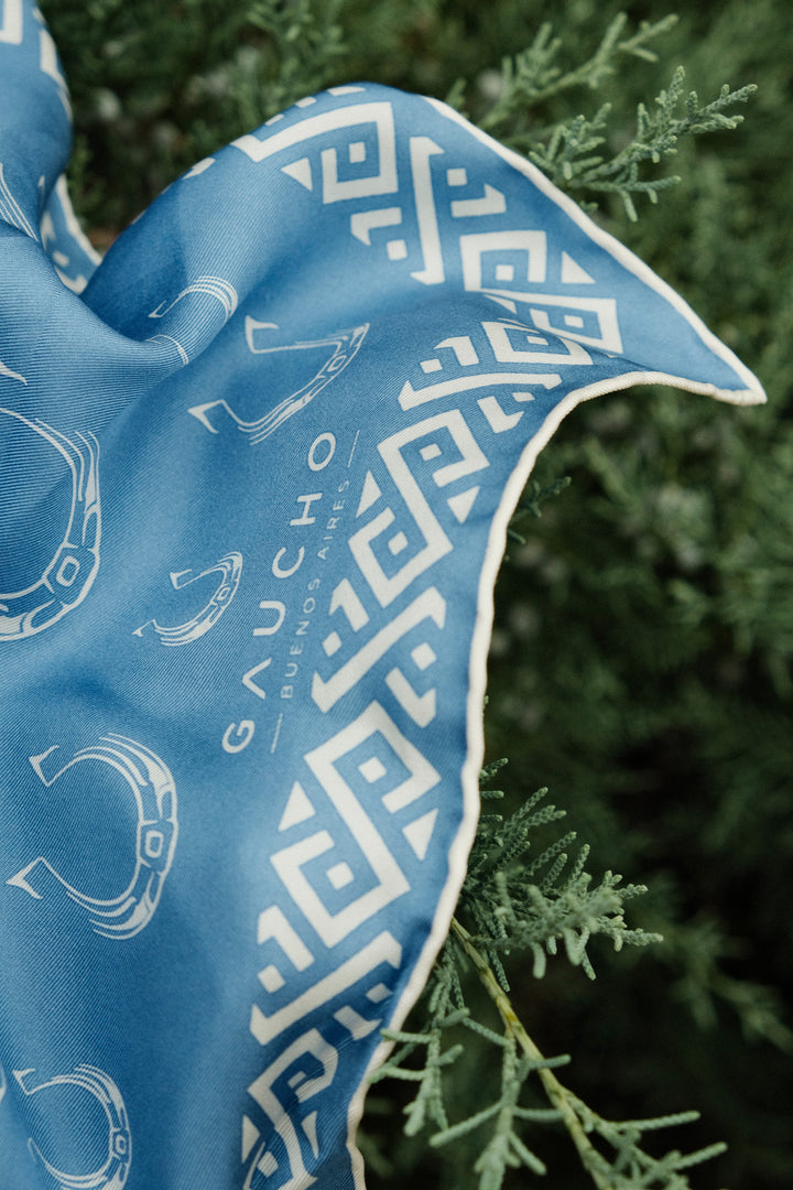 Silk Herradura Pocket Square in Blue
