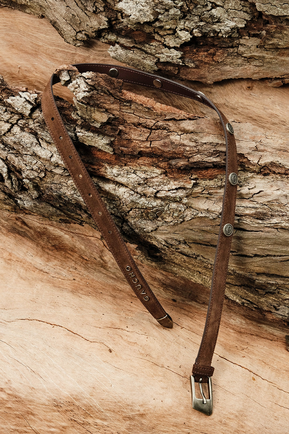 Ester Heartbeat Thin Suede Belt in Coffee Bean Brown