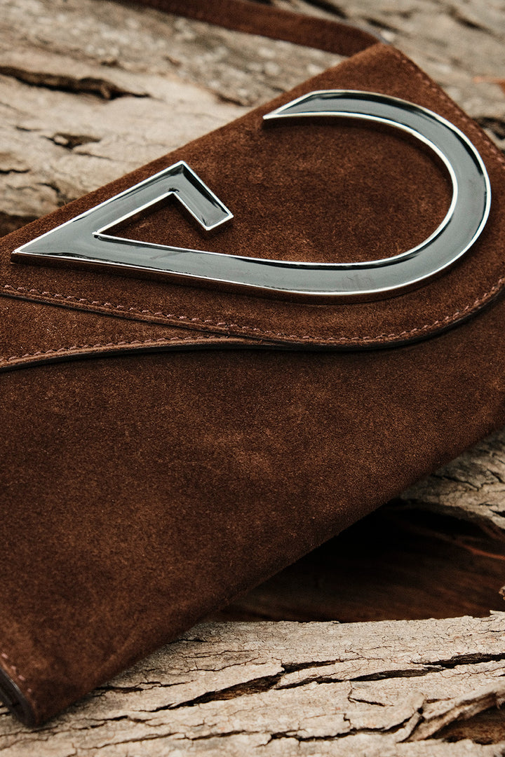 Brown purse with a unique design 