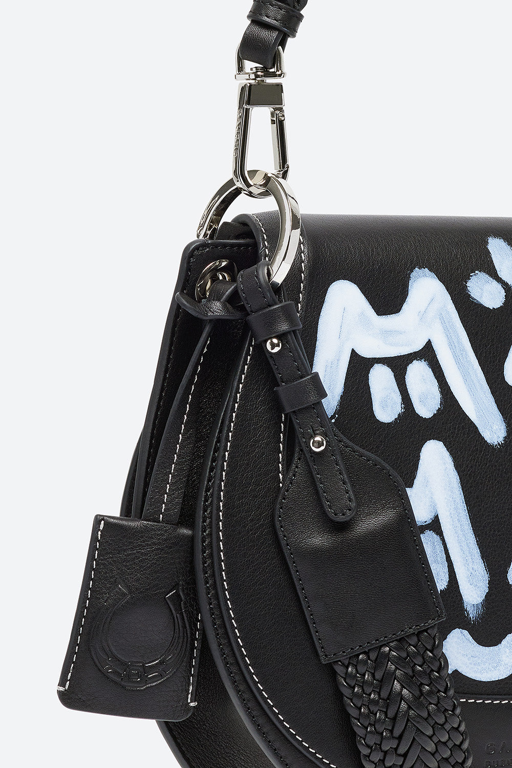 Coolman Series: The Lucky Bag, Leather Saddle Bag in Black