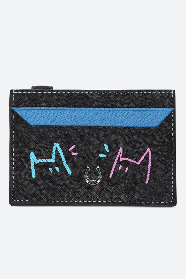 Coolman Coffeedan Series: "Blue & Fuchsia Cat" The Callao Wallet & Cardholder