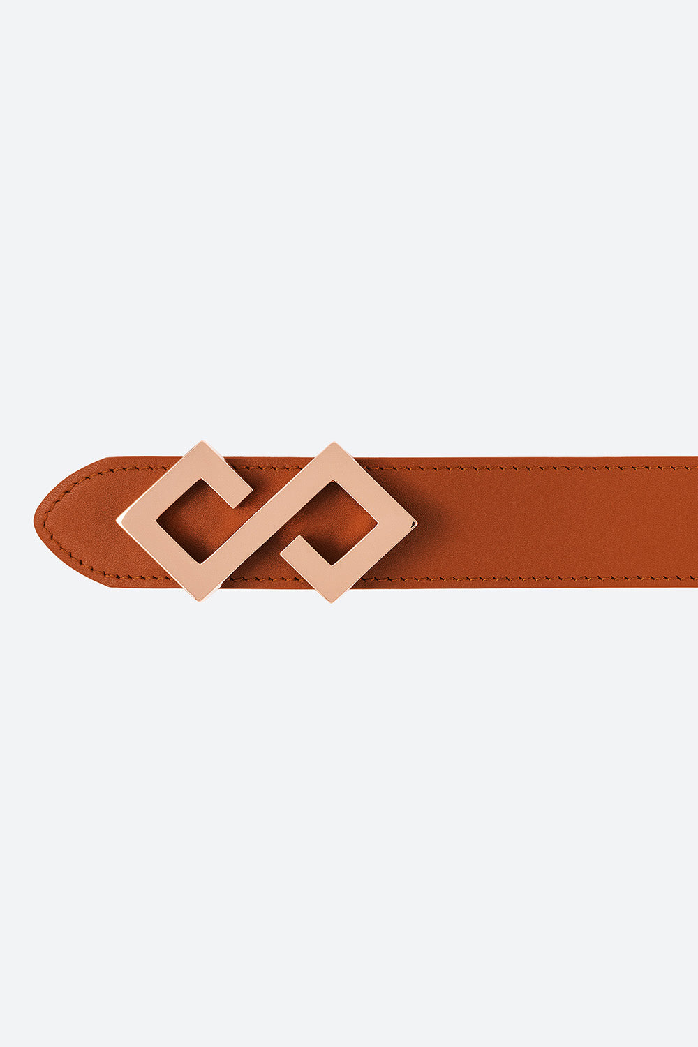 Men's Alvear Belt in Cognac, Rose Gold-toned Buckle