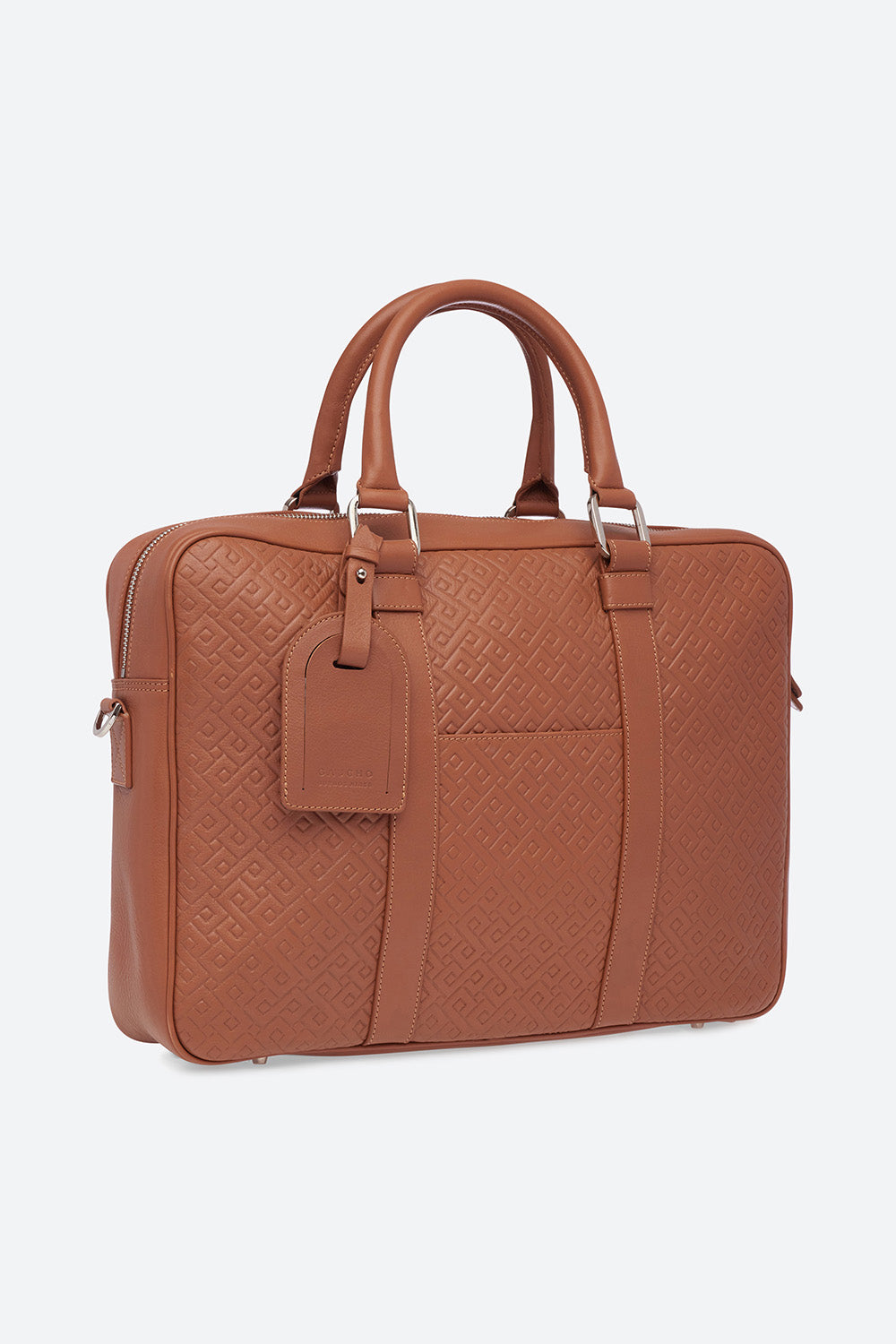 Lobos Briefcase Embossed in Cognac