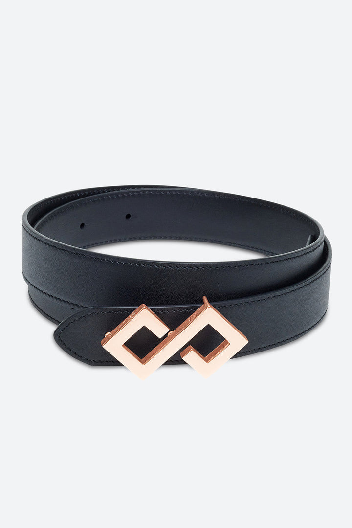 Women's Alvear Belt in Black, Rose Gold-toned Buckle