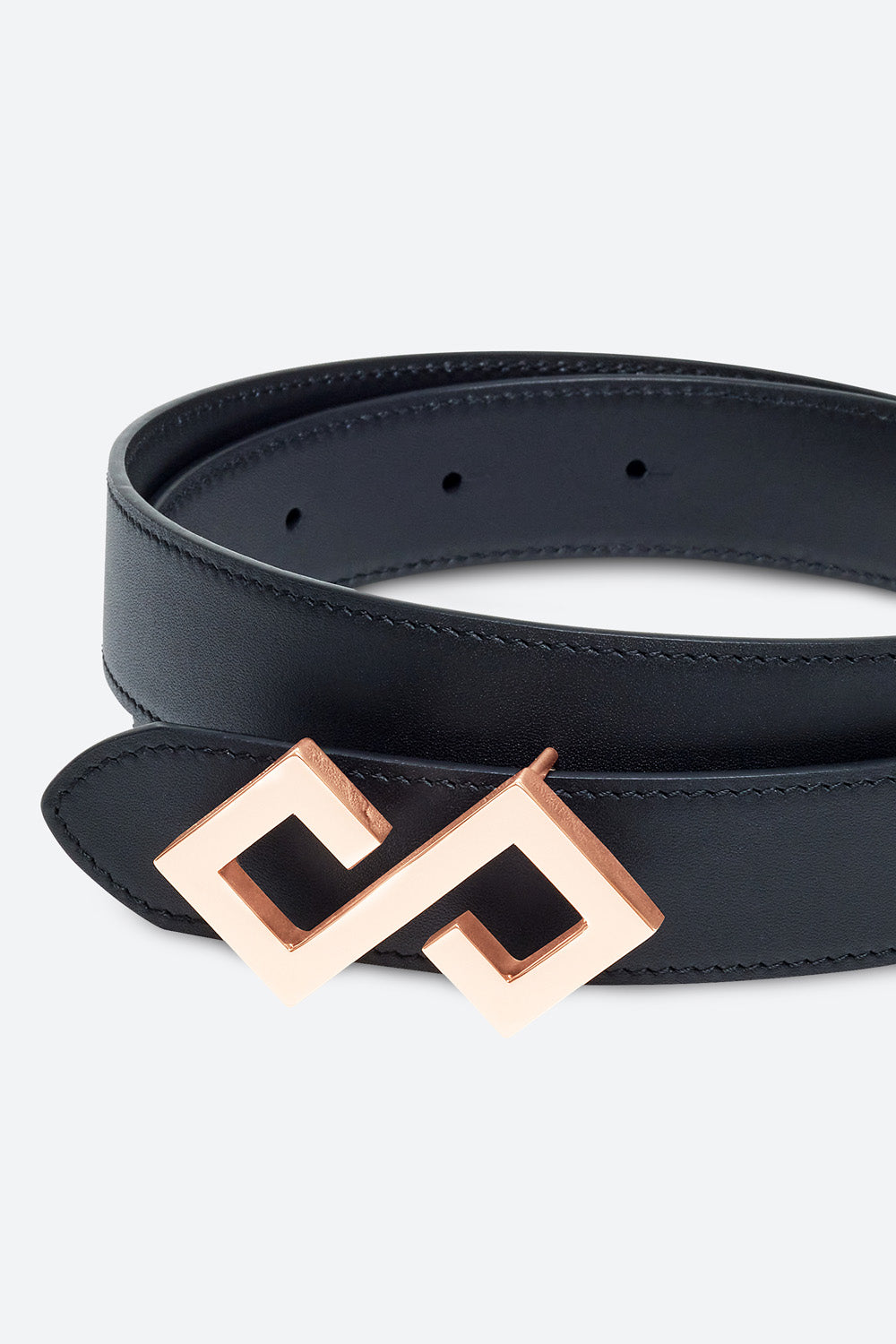 Women's Alvear Belt in Black, Rose Gold-toned Buckle