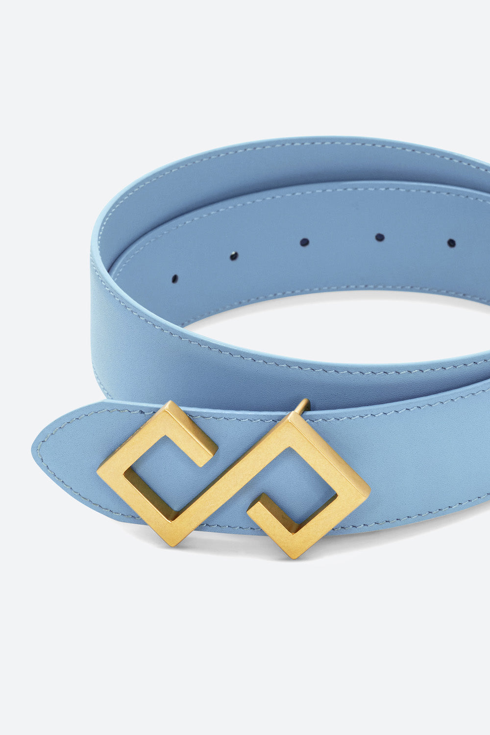 Women's Alvear Belt in Sky Blue, Brass Buckle