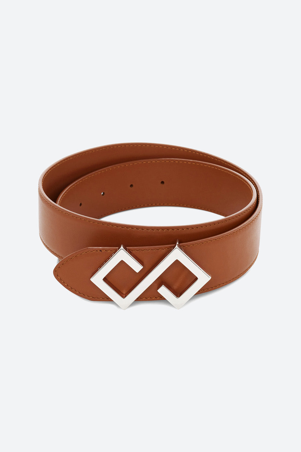 Women's Alvear Belt in Cognac, Silver Buckle