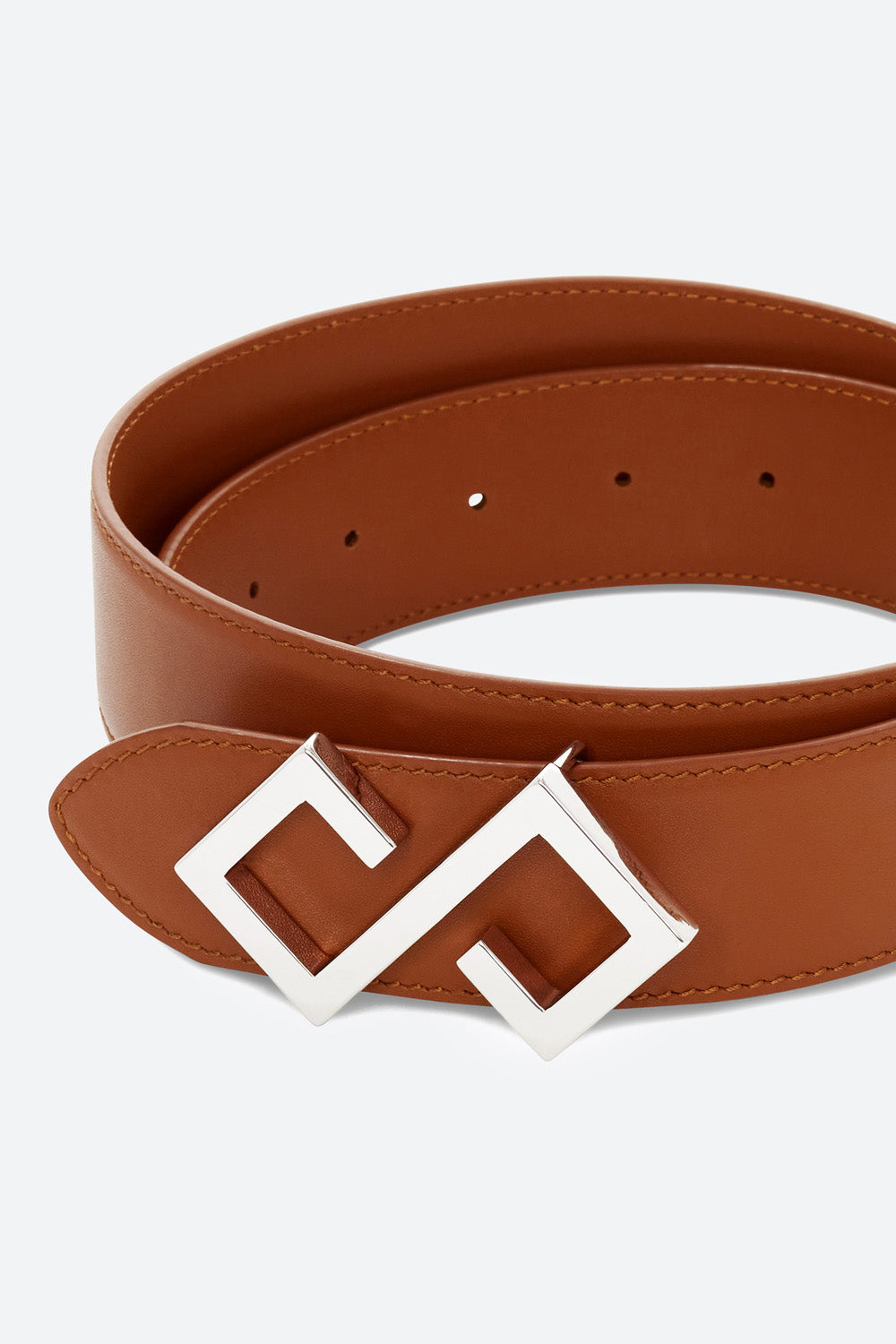 Women's Alvear Belt in Cognac, Silver Buckle