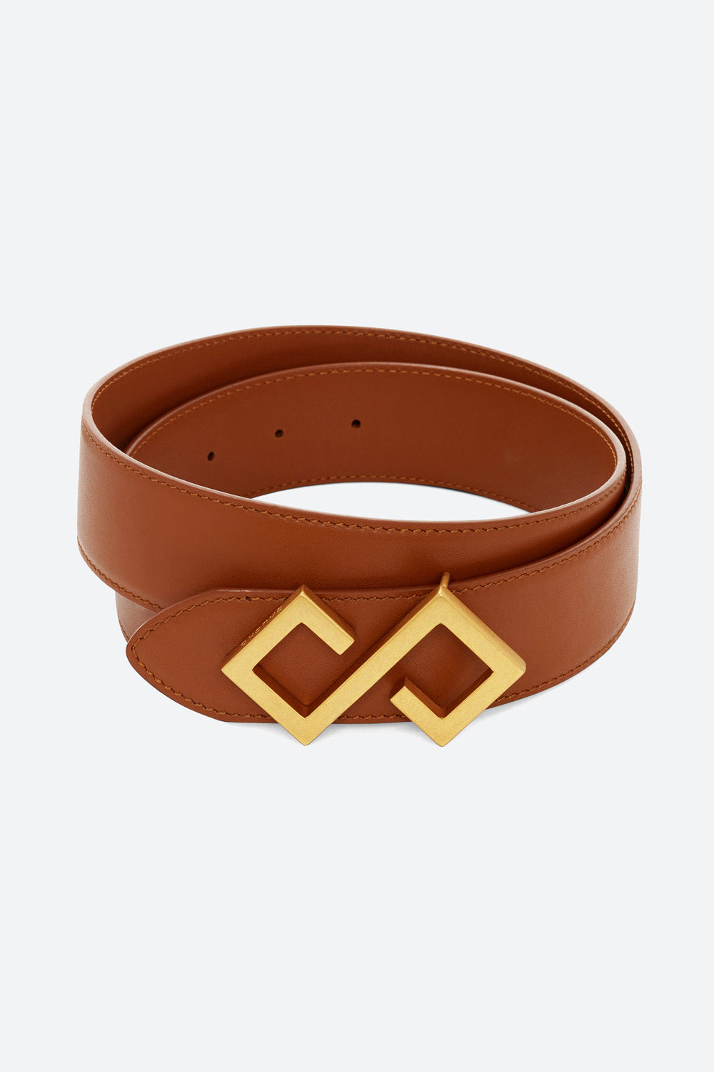 Women's Alvear Belt in Cognac, Brass Buckle