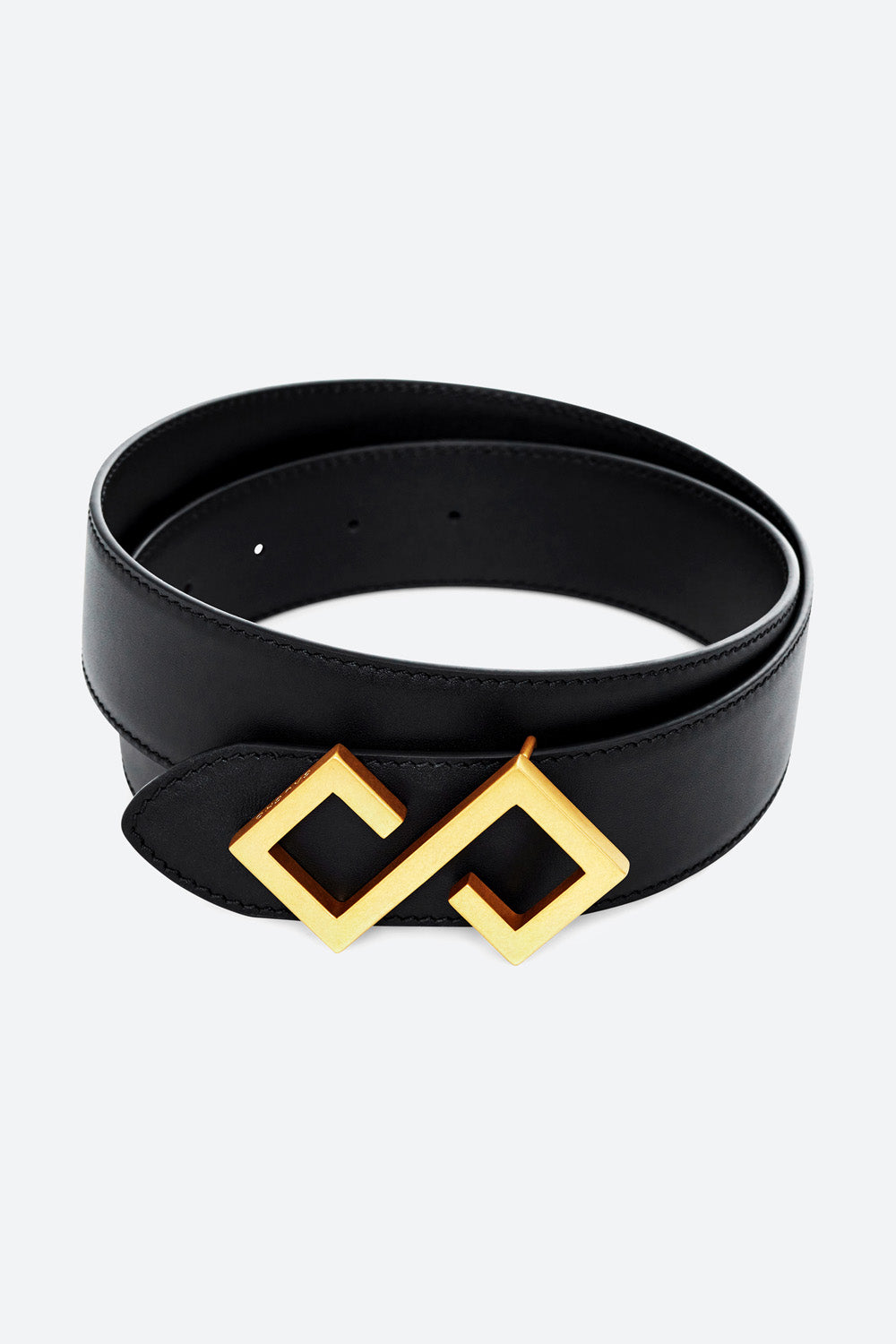 Women's Alvear Belt in Black, Brass Buckle