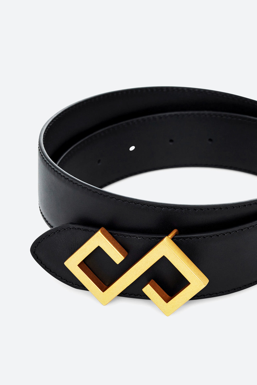 Women's Alvear Belt in Black, Brass Buckle