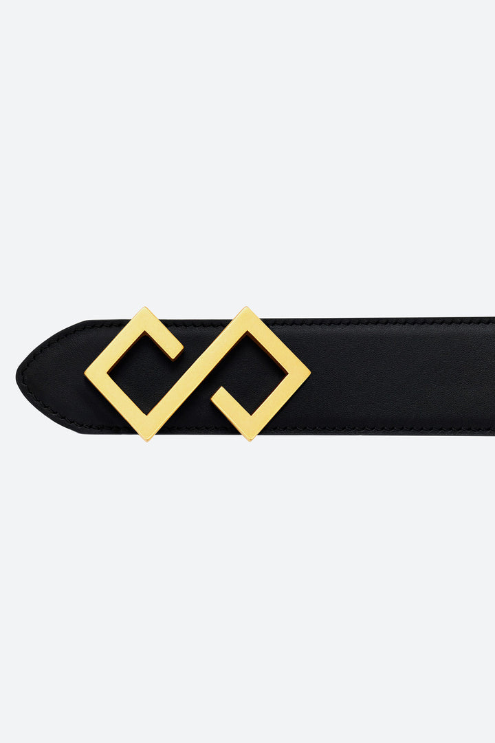 Men's Alvear Belt in Black, Gold-toned Buckle