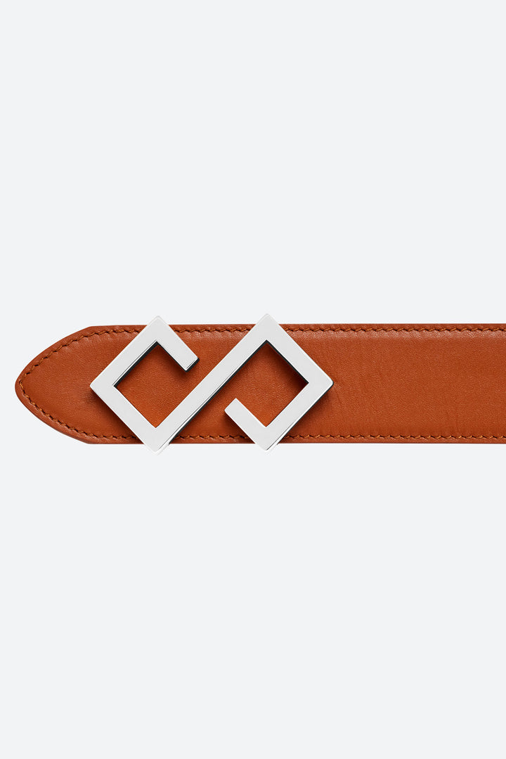 Women's Alvear Belt in Cognac, Silver Buckle