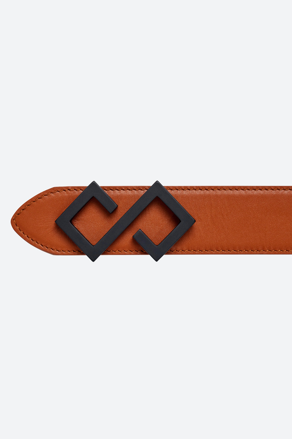 Women's Alvear Belt in Cognac, Matte Black Buckle