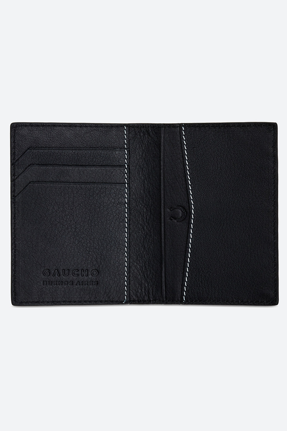 Embossed Leather Card Case in Black