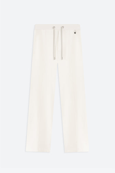 White pants with a zipper on a white background