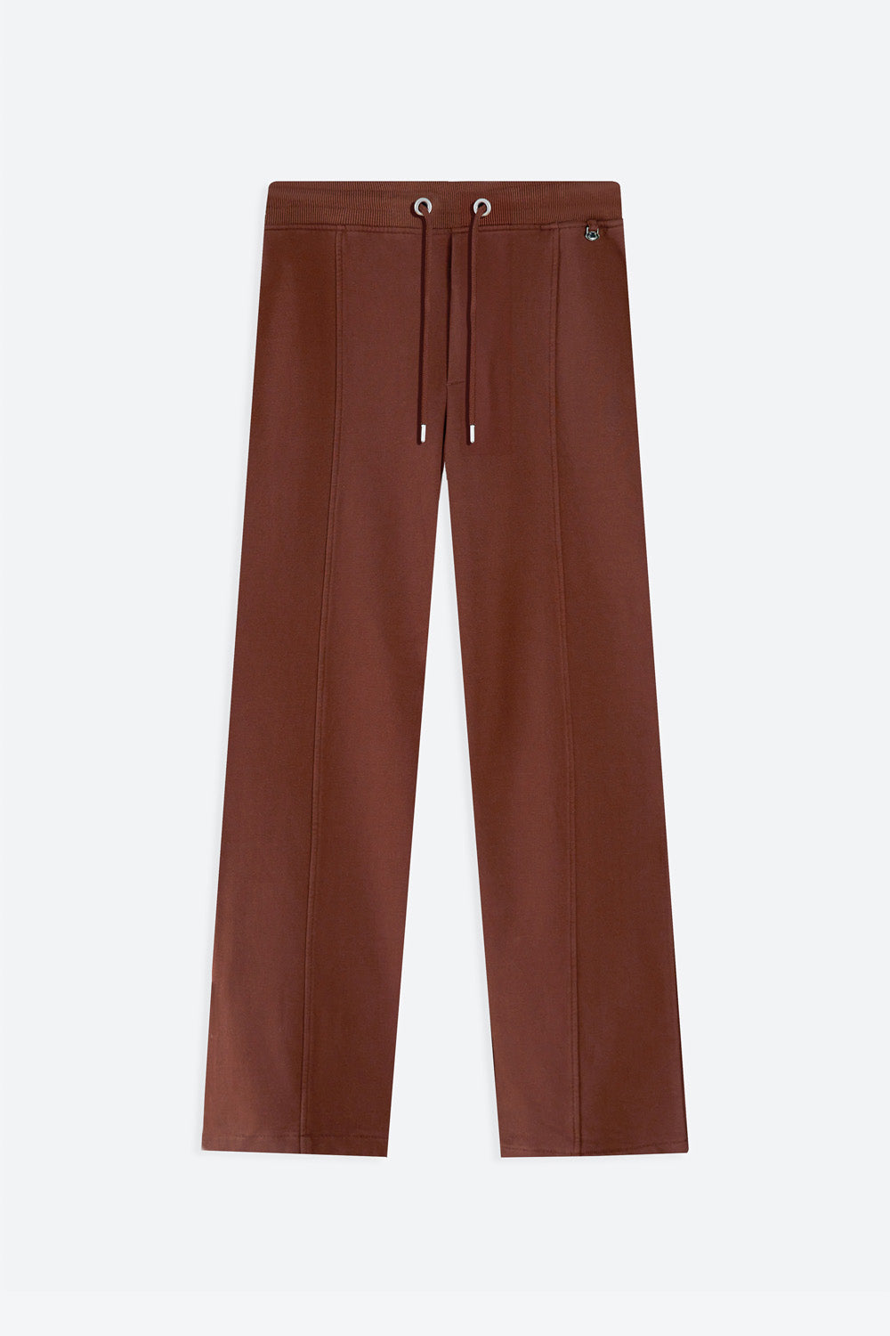 Brown pants with drawstring on a white background