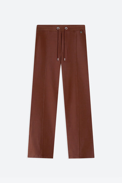 Brown pants with drawstring on a white background