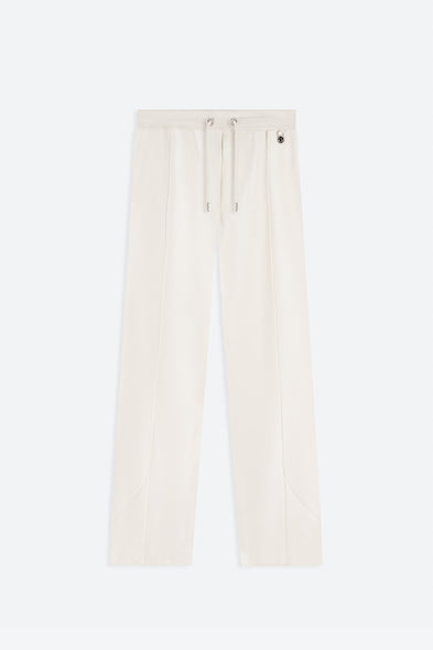 Beige pants with drawstring on a white background