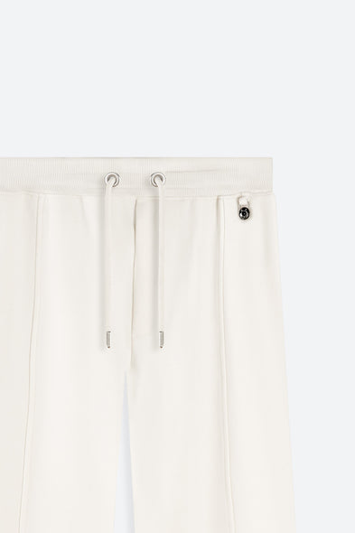 White pants with drawstrings on a white background