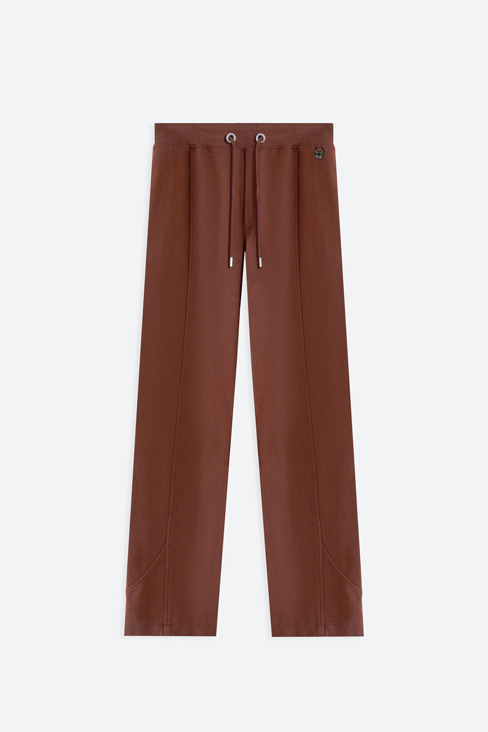 Brown pants with drawstring on a white background