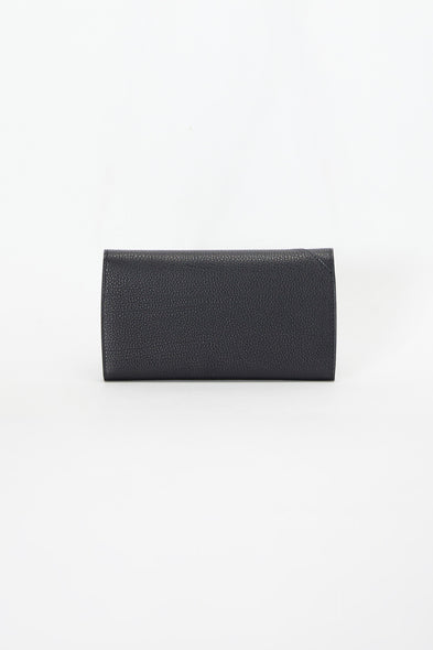 Black leather wallet on a white background