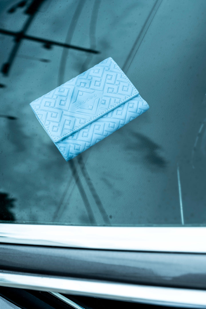 Tigre Tri-Fold Wallet in Light Blue