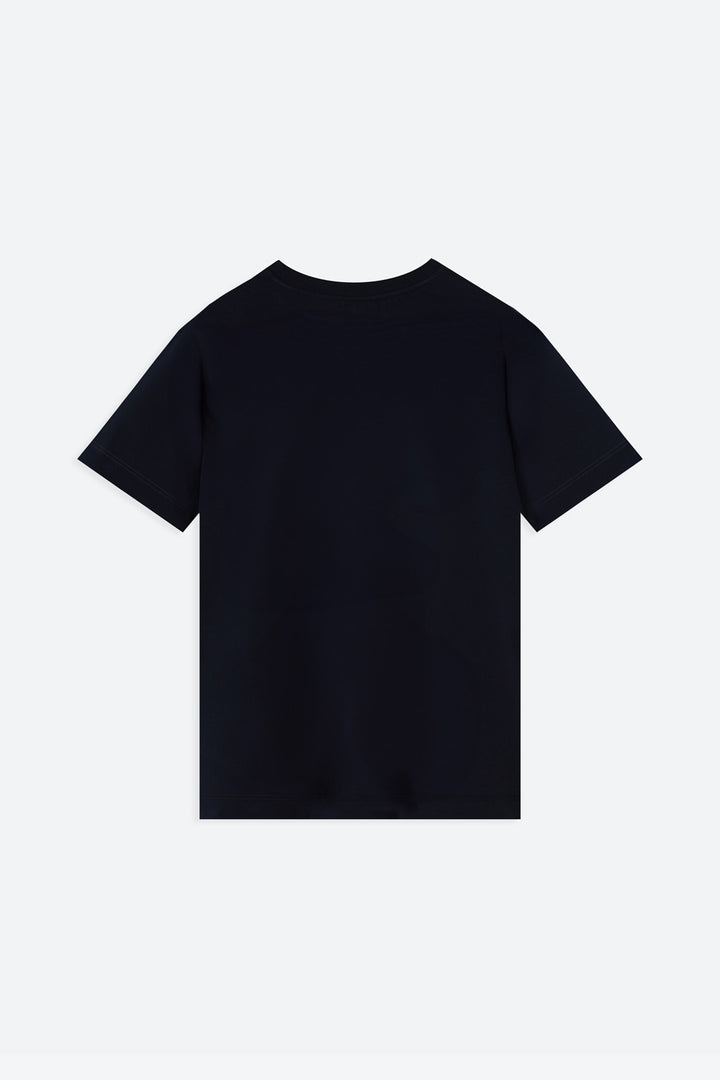 Black t-shirt on a white background