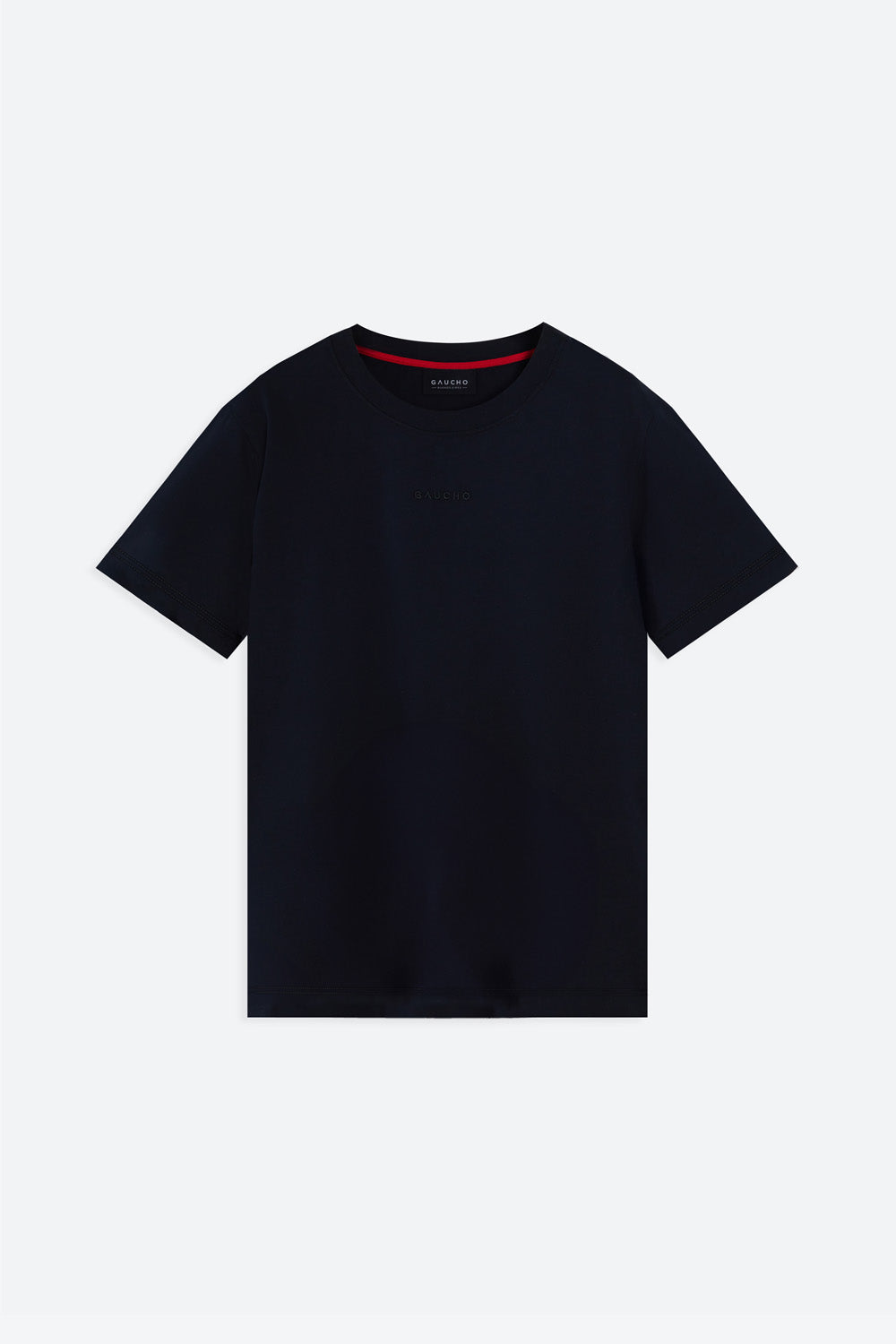 Black t-shirt on a light gray background