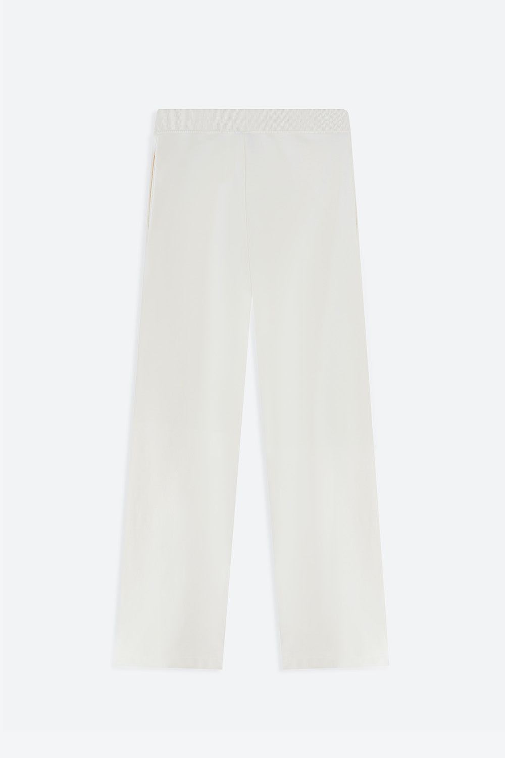White pants on a light gray background