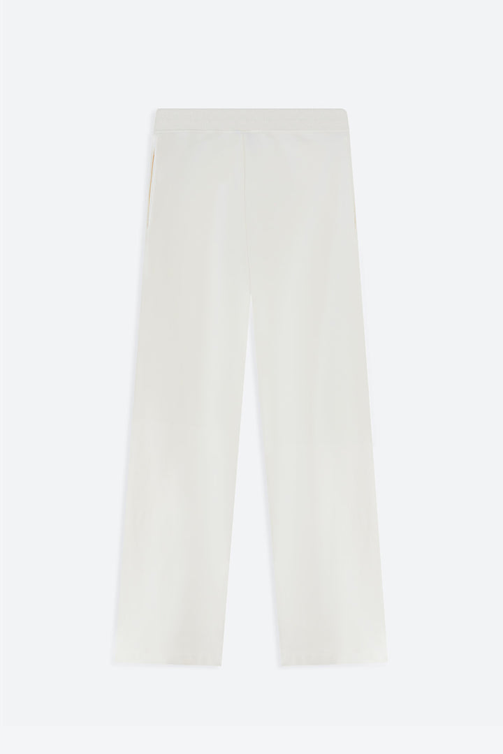 White pants on a light gray background
