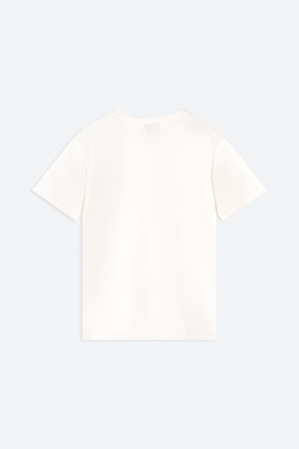 White t-shirt on a light gray background