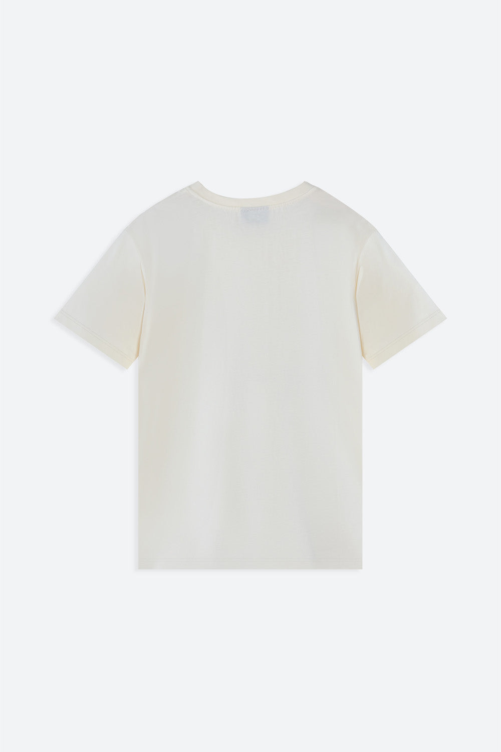 White t-shirt on a white background, back