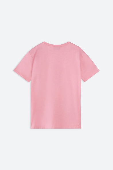 Pink t-shirt on a white background