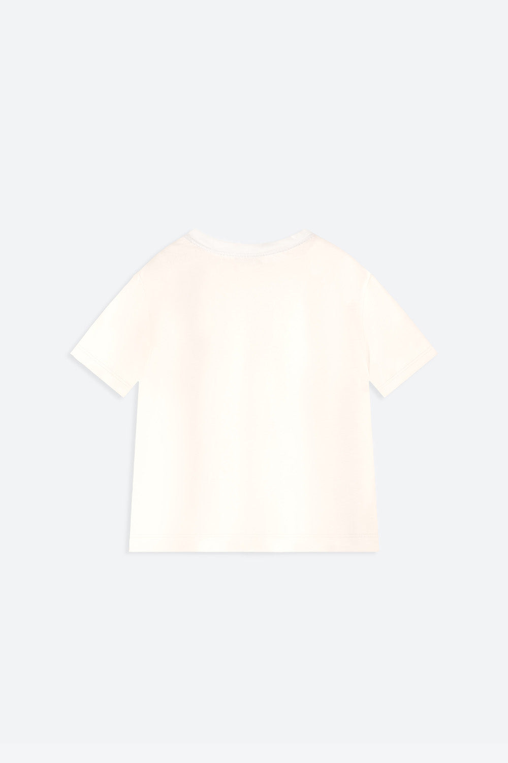White t-shirt on a light gray background