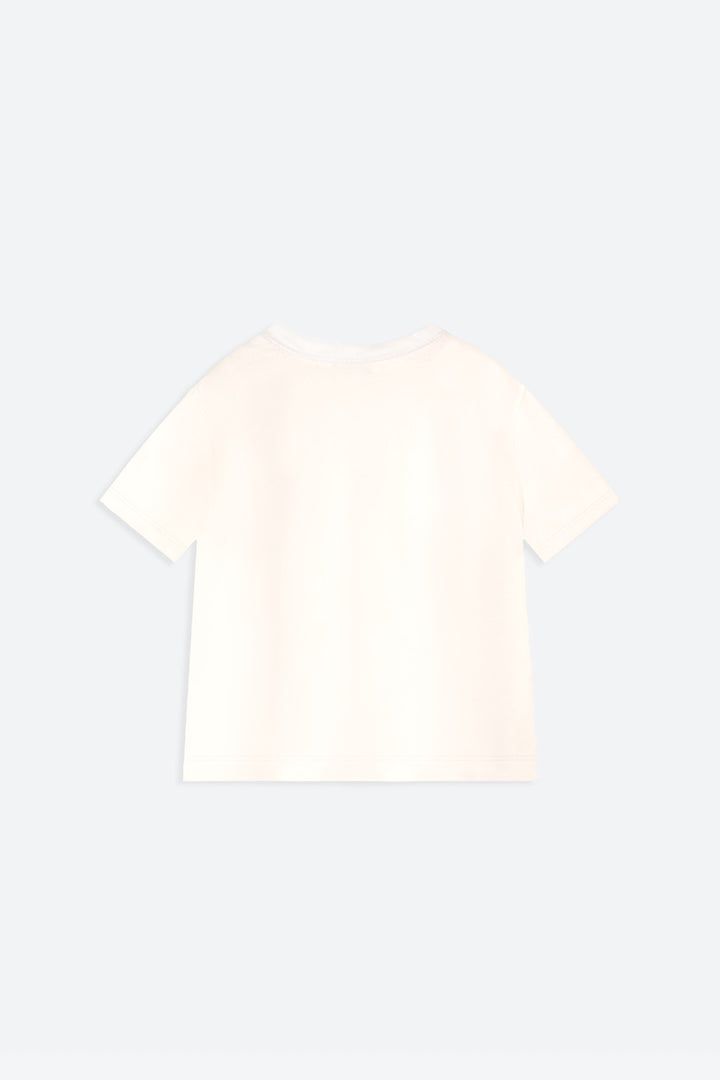 White t-shirt on a light gray background