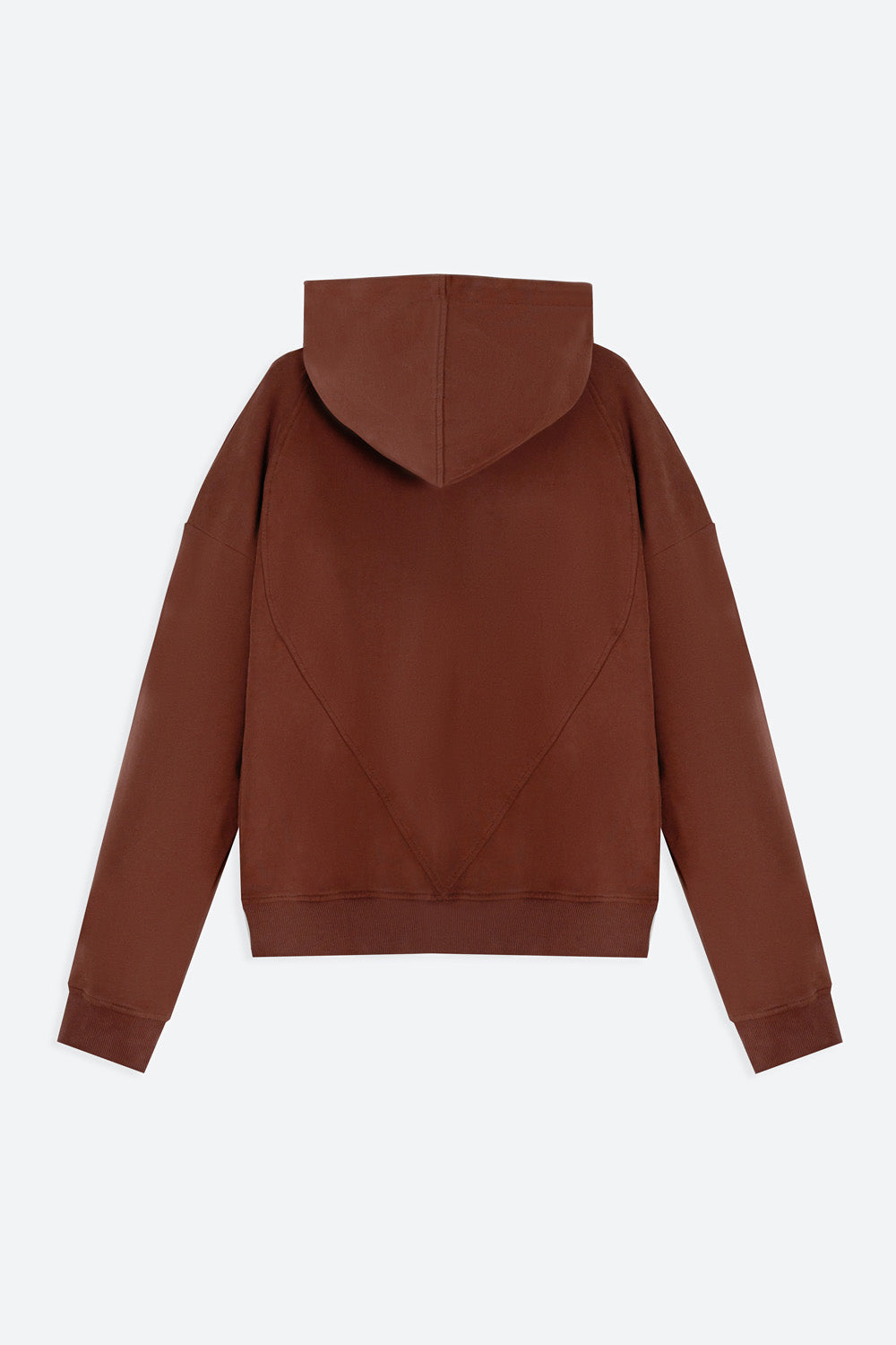 Brown hoodie on a light gray background