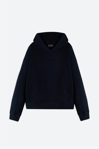 Black hoodie on a light gray background